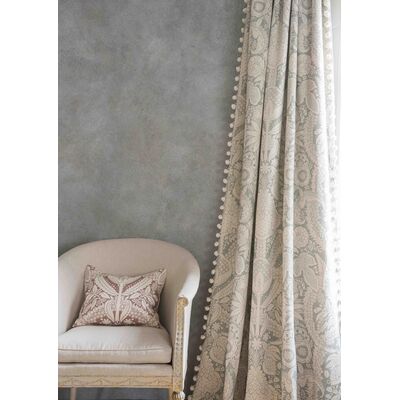 HANBURY Verdigris Curtain & Roan Cushion