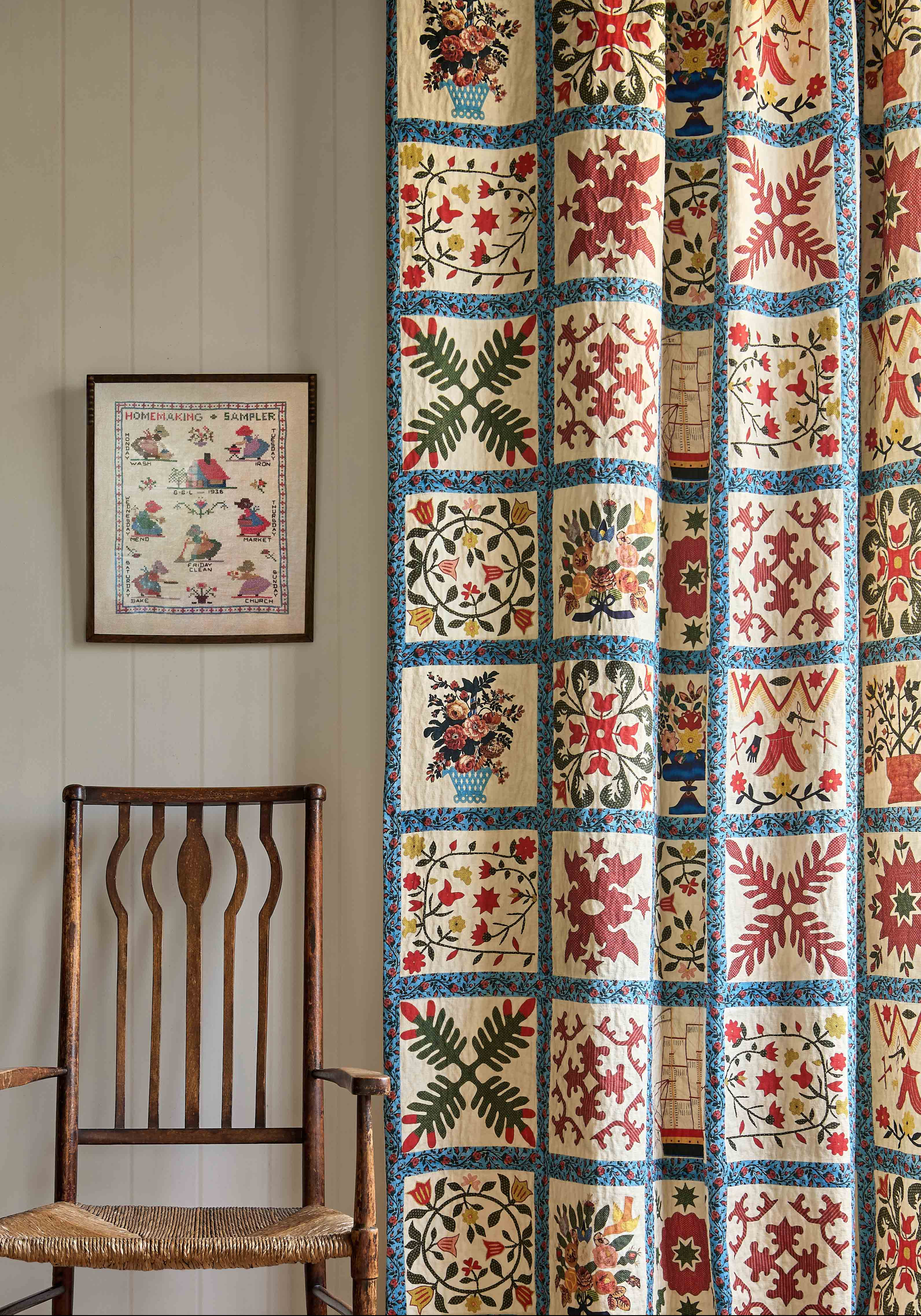 Baltimore curtain in living room, lewis and wood