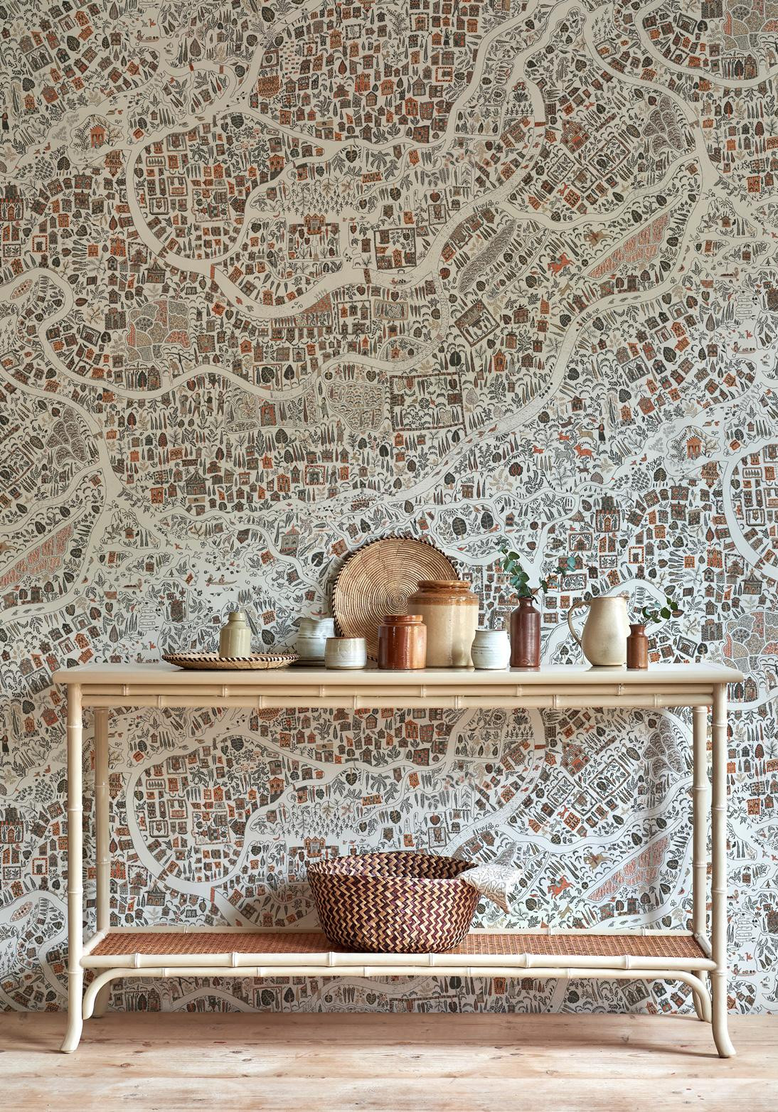 Utopia wallpaper in room, lewis and wood