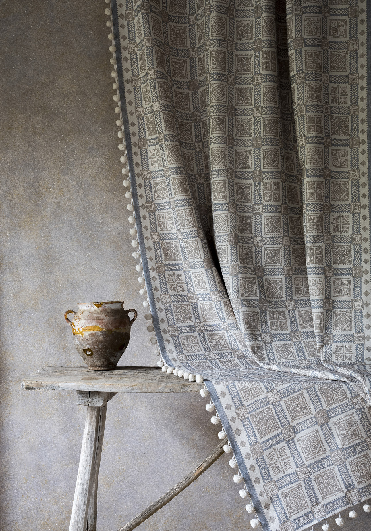 Palmyra fabric in room, lewis and wood
