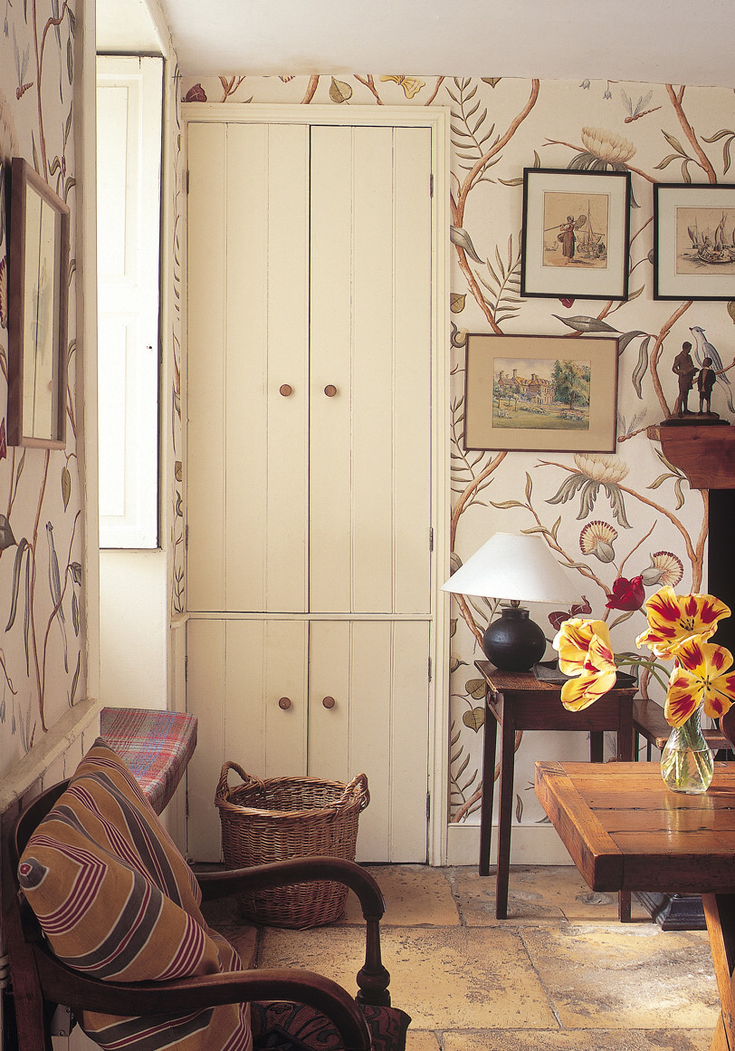 Adam's Eden ivory wallpaper in kitchen lewis and wood